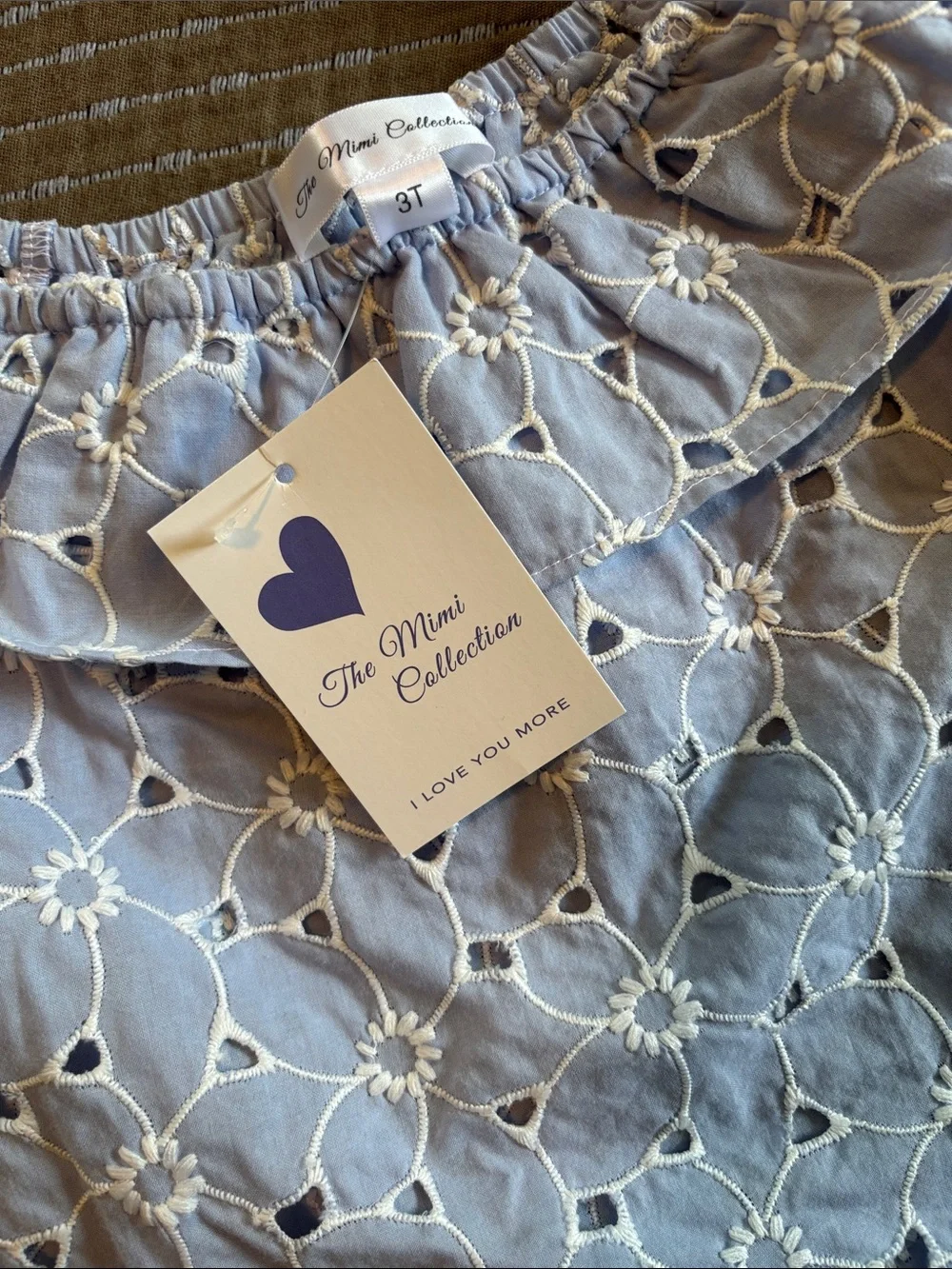 NWT Boutique Mommy and Me Matching Blue Eyelet Set Adult M 3T 4T